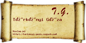 Tárkányi Géza névjegykártya